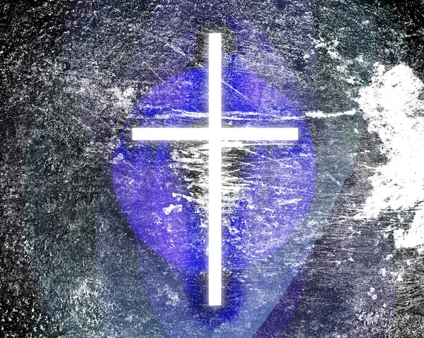 Grunge glühendes Kreuz — Stockfoto