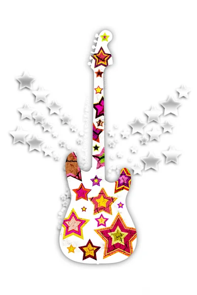 Guitarra com estrelas — Fotografia de Stock