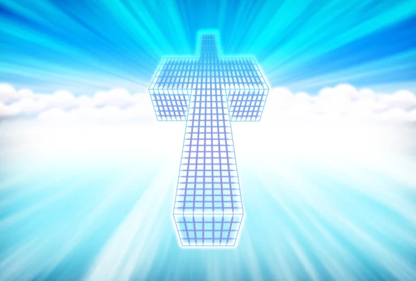 Крест на голубом небе — стоковое фото