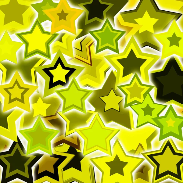 Желтые светящиеся звёзды — стоковое фото