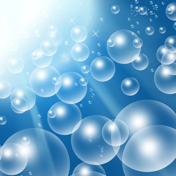 Burbujas sobre fondo azul — Foto de Stock