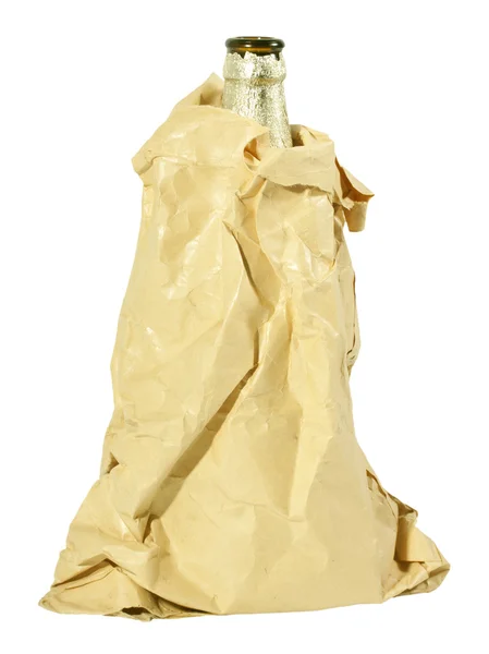 Beer bottle in a bag — Stock Photo, Image