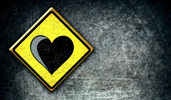 Láska srdce dopravní značka — Stock fotografie