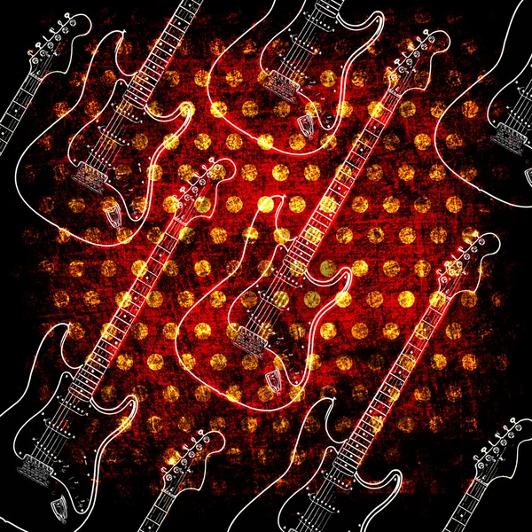Glowin gitara elektryczna — Zdjęcie stockowe