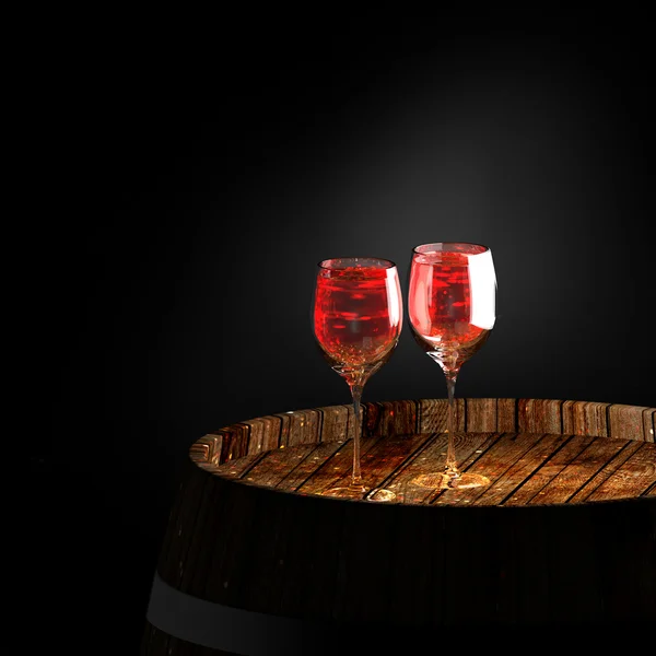 Wine a on old barrel — Stock Photo, Image