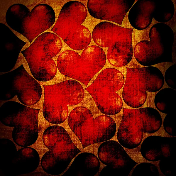 Красные сердца на изящном фоне — стоковое фото