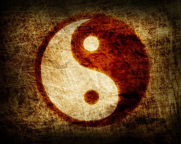 Yin and yang glowing symbol — Stock Photo, Image