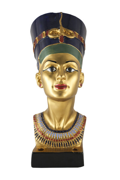 Statue of Nefertiti isolated on white background