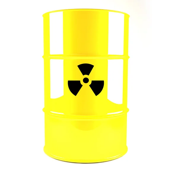 Orange barrel with radiation symbol — Stock Photo, Image