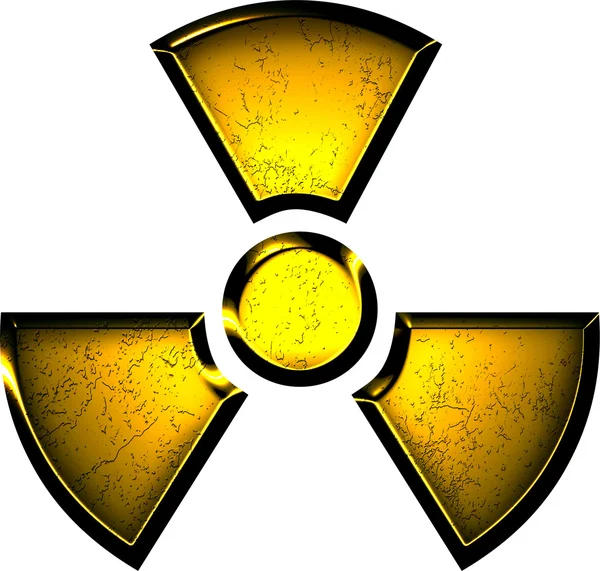 Жовтий символ радіації на — стокове фото