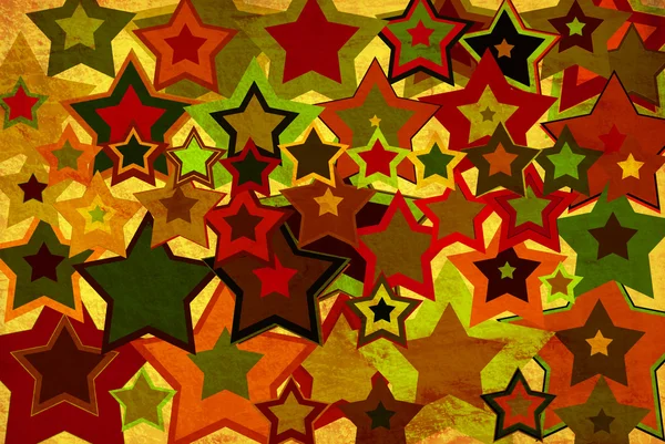 Grunge background with colorful stars — Stock Photo, Image