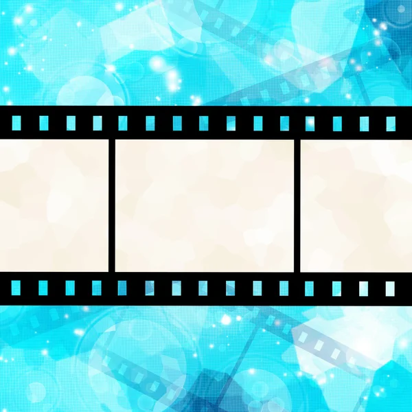 Filmstrip op gloeiende blauwe achtergrond — Stockfoto