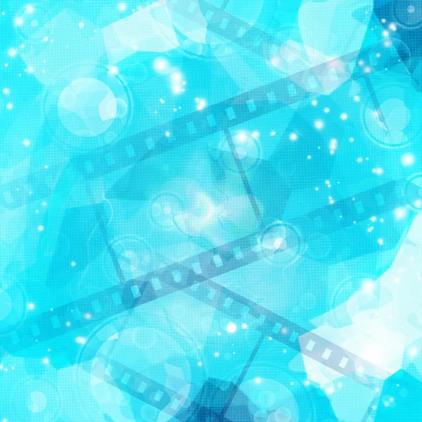 Film şeridi parlayan mavi zemin üzerine — Stok fotoğraf