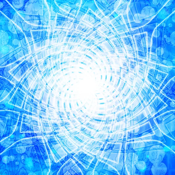 Blau glühendes Spinnennetz — Stockfoto