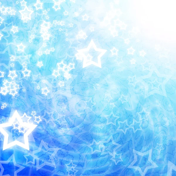 Mavi arka plan üzerinde parlayan yıldız — Stok fotoğraf