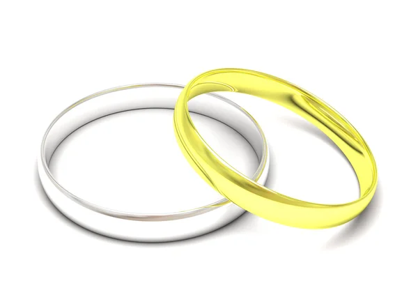 金と銀の結婚指輪 — ストック写真