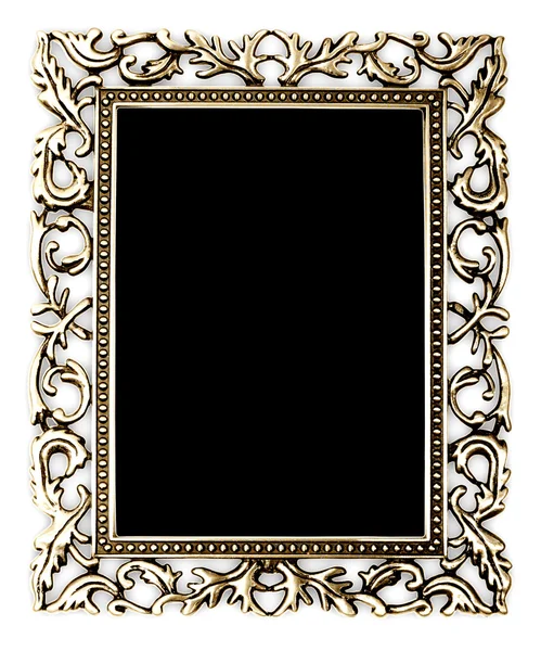Moldura dourada em um fundo branco — Fotografia de Stock