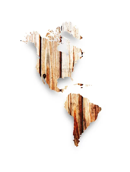 Mapa de madeira de América — Fotografia de Stock
