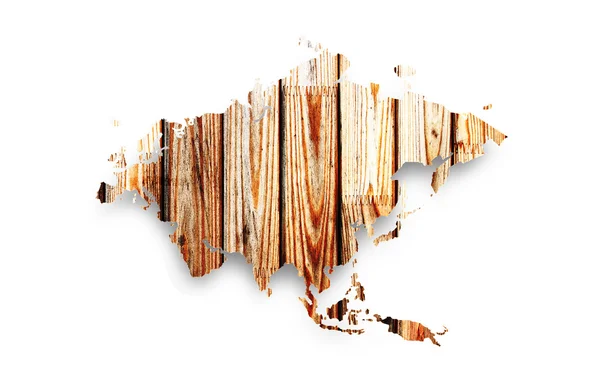Wooden map of Eurasia — Stock Photo, Image