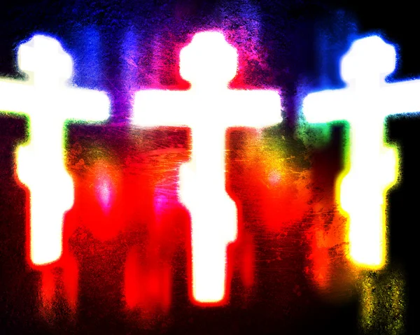 Glowing cross on a grunge background — Stock Photo, Image