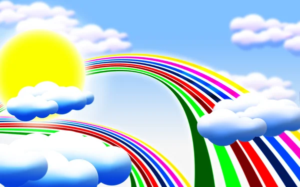 Nuvens de sol arco-íris — Fotografia de Stock