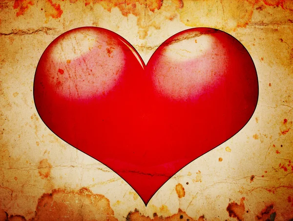 Rood hart grunge achtergrond — Stockfoto