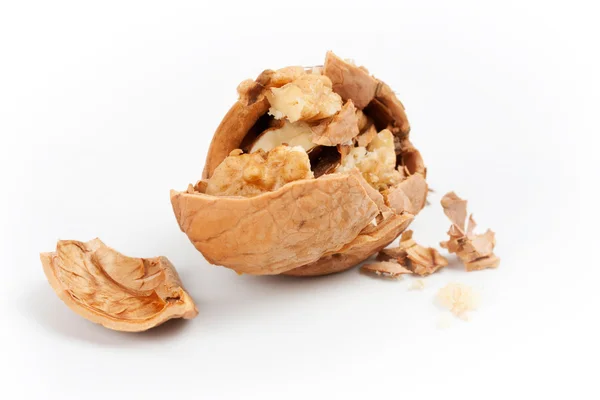 Closeup of a briken walnut — Stock Photo, Image