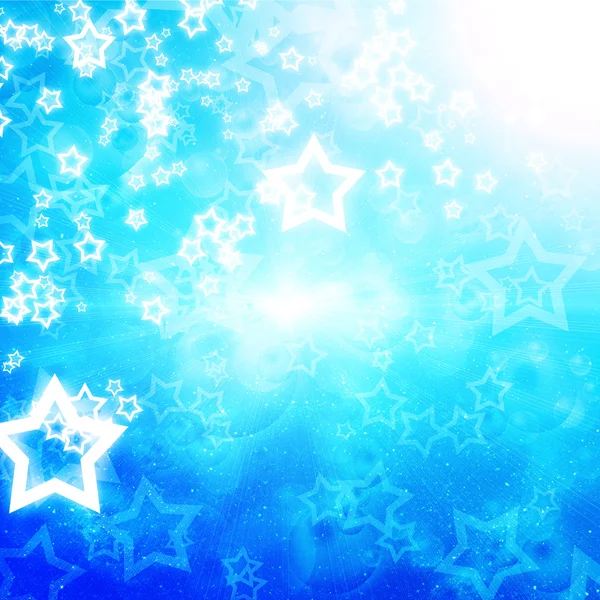 Świecące gwiazdy na niebieskim tle — Zdjęcie stockowe