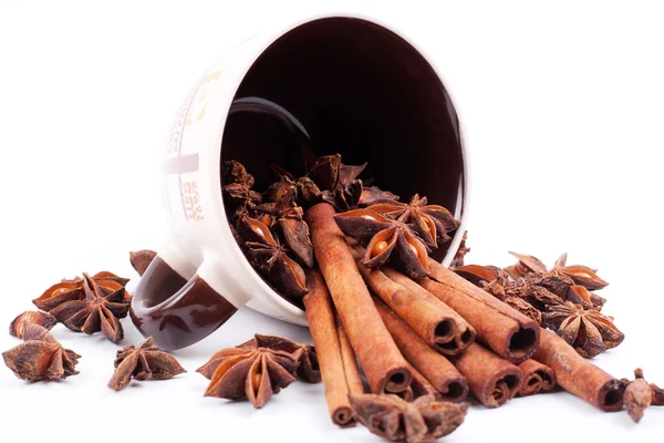 Cup with cinnamon — Stock Photo, Image