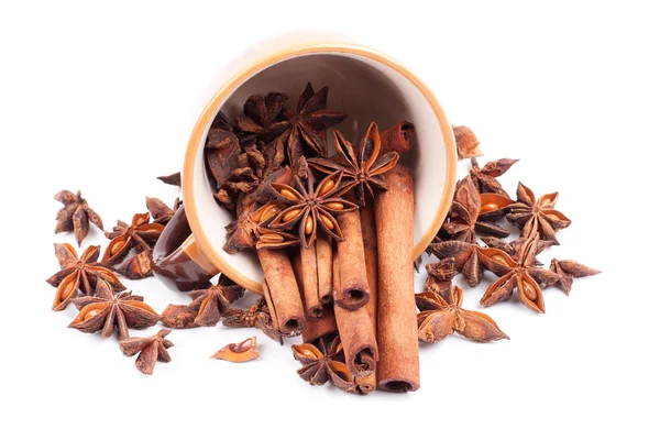 Cup with cinnamon — Stock Photo, Image