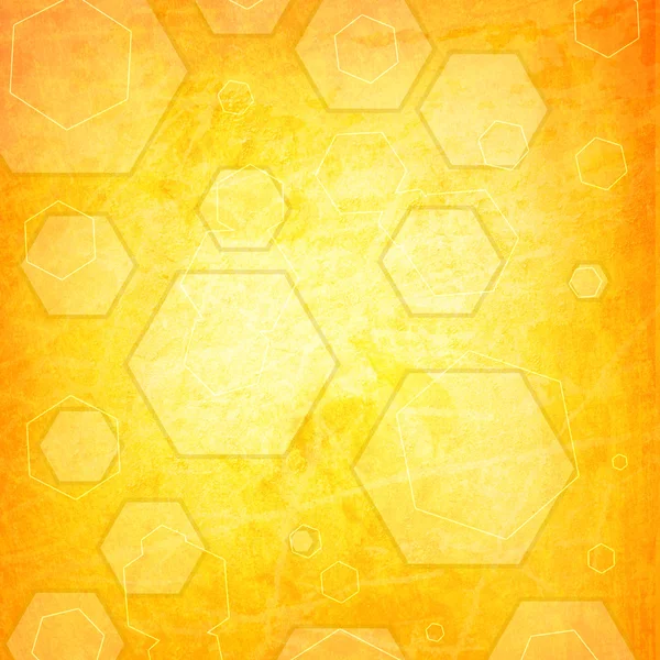 Hexagone orange sur un grunge — Photo