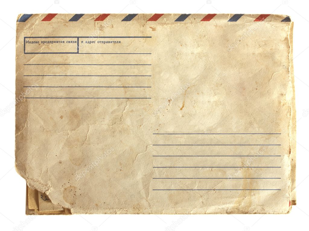 Old air envelope with stamp