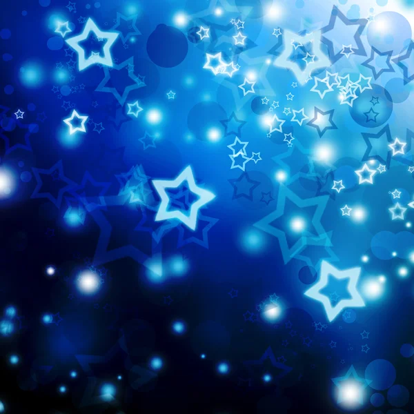 Luzes de Natal defocus com estrelas — Fotografia de Stock