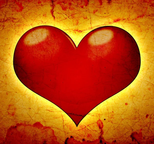 Κόκκινες καρδιές σε φόντο grunge — Φωτογραφία Αρχείου