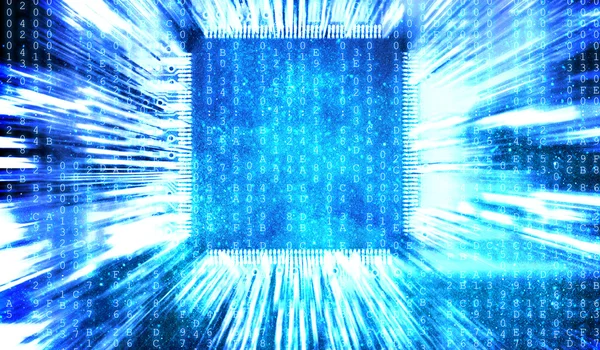 Blue computer circuit board background — Stok fotoğraf