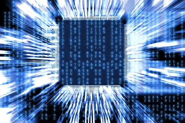 青いコンピューター回路基板の背景 — ストック写真
