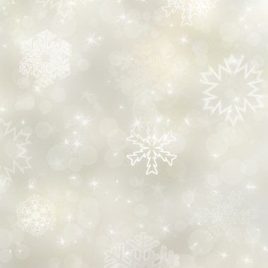 Christmas background with white snowflakes and stars clipart