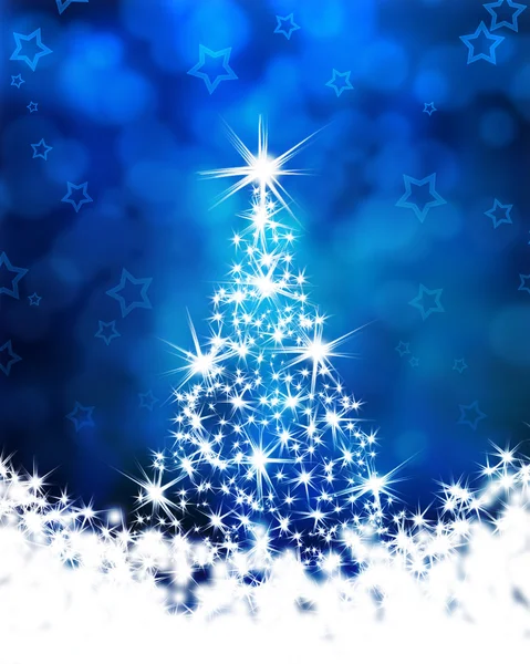 Árvore de Natal em um fundo azul — Fotografia de Stock