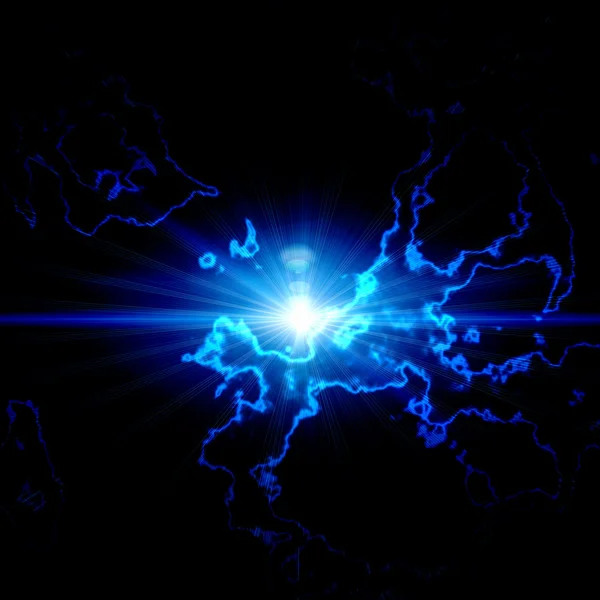 Strahlend blauer Blitz — Stockfoto