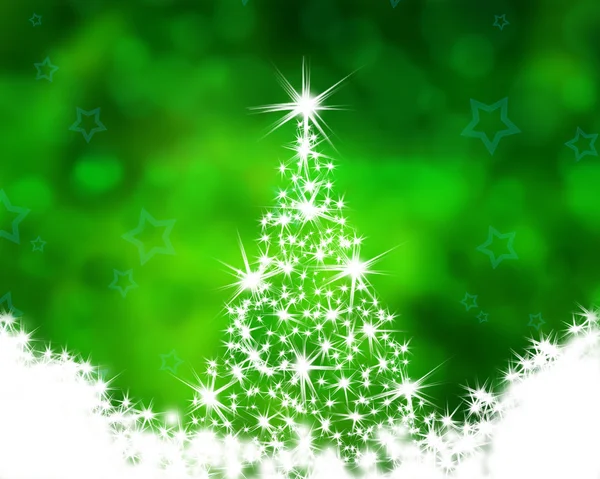 Julgran på grön bakgrund — Stockfoto