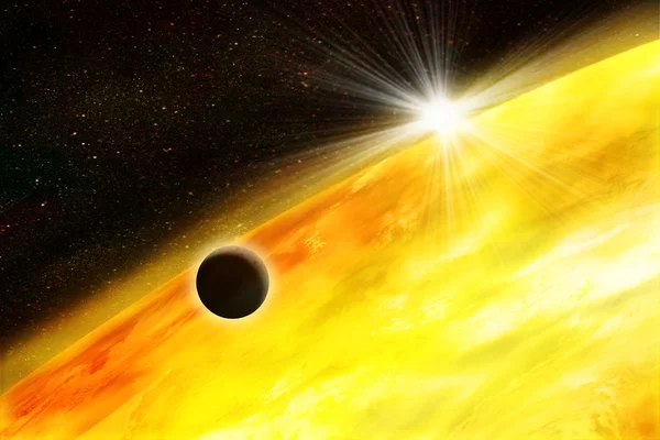 Planet gegen die Sonne — Stockfoto