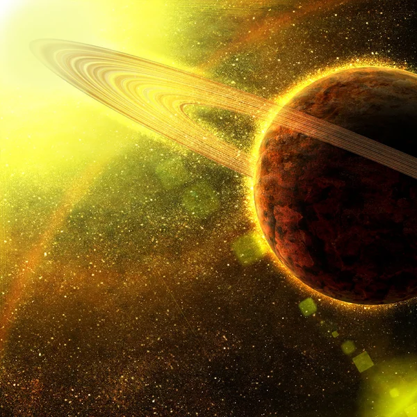 Aszteroida gyűrűk hely a bolygón — Stock Fotó