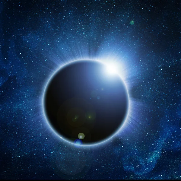 Solar eclipse on a black background — Stock Photo, Image