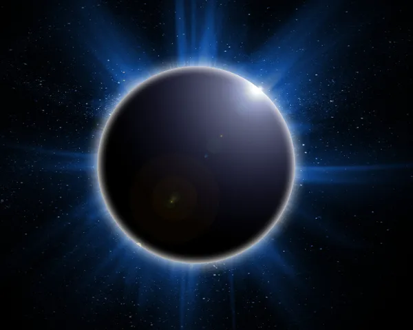 Eclissi solare su sfondo nero — Foto Stock