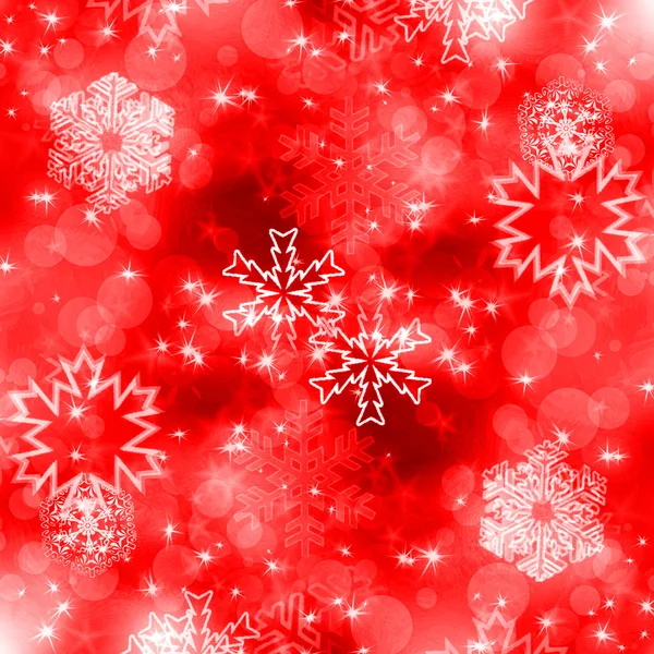 Fundo de Natal com flocos de neve brancos e estrelas — Fotografia de Stock