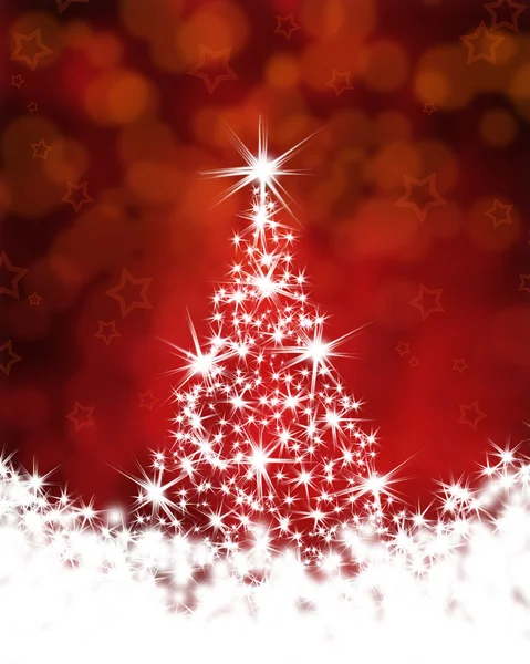 Christmas tree on a red background — Stock Photo, Image