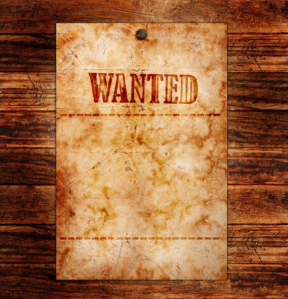 stock image Vintage wanted poster on a wooden wall