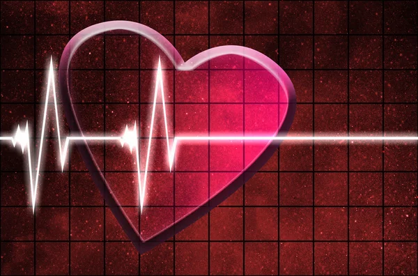 Heart beat on clinic monitor — Stock Photo, Image
