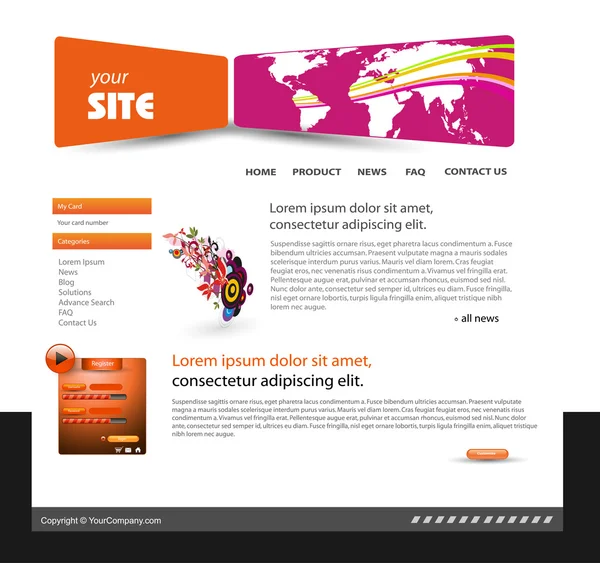 Sitio web abstracto — Vector de stock