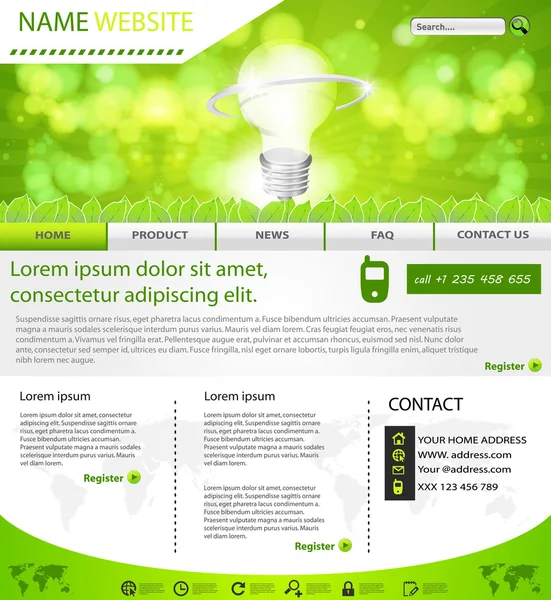 Website eco lay-out sjabloon — Stockvector